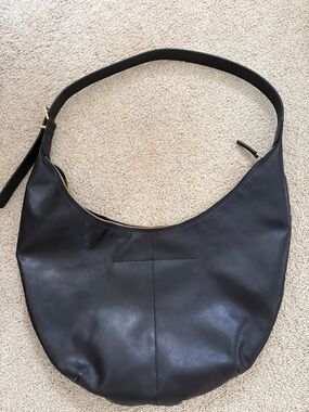 Madewell Classic Black Leather Hobo Bag NEW stud details